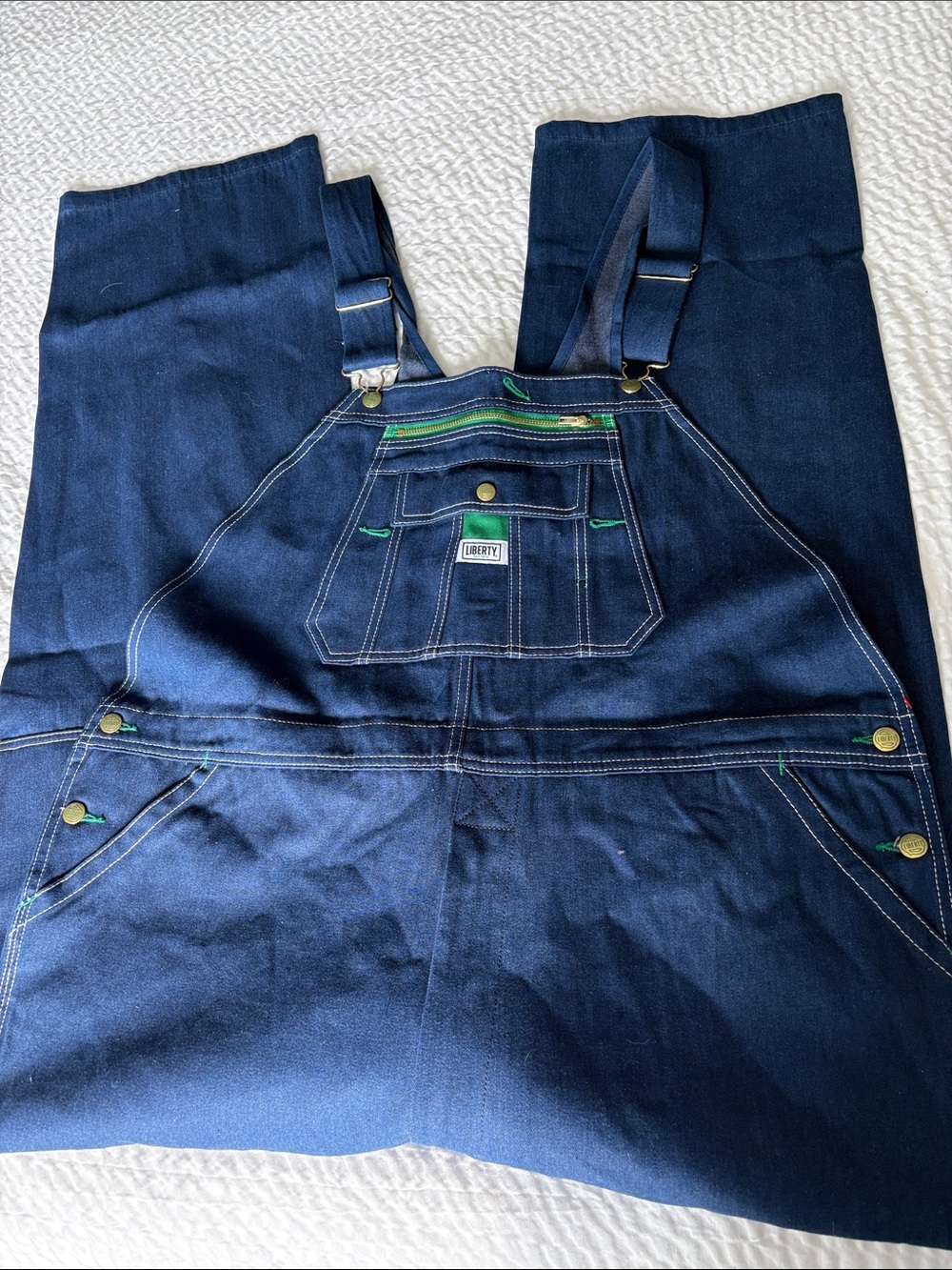 Liberty NWT Dark Wash Denim Overalls Bibs 44”x34”